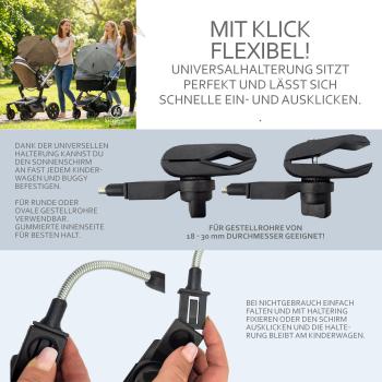 Preview: BAMBINIWELT universaler Sonnenschirm für Kinderwagen/Buggy MELIERT (rund)